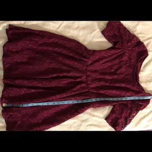 Iz Byer Dress - Burgundy Laced Dress (Small)